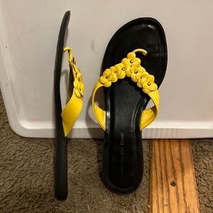 Yellow flip flops